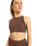 The Roxy Womens Roxy Pro Wave Crop Bikini Top in Chocolate Plum Polkabiscus