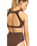 The Roxy Womens Roxy Pro Wave Crop Bikini Top in Chocolate Plum Polkabiscus