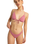 The Roxy Womens Beach Classics Strappy Tri Bikini Top in Heather Rose