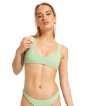The Roxy Womens Aruba Bralette Bikini Top in Sprucetone