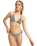 The Roxy Womens Gingham Tiki Tri Bikini Top in Anthracite