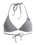 The Roxy Womens Gingham Tiki Tri Bikini Top in Anthracite