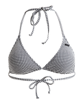 The Roxy Womens Gingham Tiki Tri Bikini Top in Anthracite
