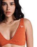 Current Coolness Elongated Tri Bikini Top in Ginger Spice