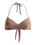 The Roxy Womens Lasca Bralette Tri Bikini Top in Deep Taupe