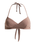The Roxy Womens Lasca Bralette Tri Bikini Top in Deep Taupe