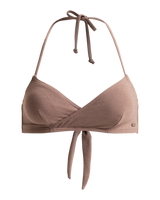 The Roxy Womens Lasca Bralette Tri Bikini Top in Deep Taupe
