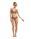 The Roxy Womens Lasca Tank Bikini Top in Deep Taupe