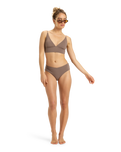 The Roxy Womens Lasca Tank Bikini Top in Deep Taupe