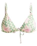The Roxy Womens Hibiscus Daze Elongated Tri Bikini Top in Basil Party Waves