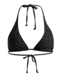 The Roxy Womens Camilo Elongated Tri Bikini Top in Anthracite