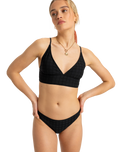 The Roxy Womens Camilo Tank Bikini Top in Anthracite