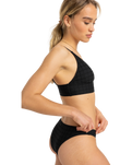 The Roxy Womens Camilo Tank Bikini Top in Anthracite