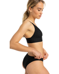 The Roxy Womens Camilo Tank Bikini Top in Anthracite