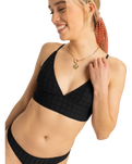 The Roxy Womens Camilo Tank Bikini Top in Anthracite