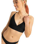 The Roxy Womens Camilo Tank Bikini Top in Anthracite
