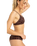 The Roxy Womens Roxy Pro The Cut Back Fixed Tri Bikini Top in Chocolate Plum Polkabiscus