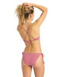 The Roxy Womens Beach Classics Athletic Tri Bikini Top in Heather Rose