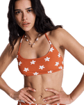 Hazy Days Bralette Bikini Top in Ginger Spice Flores