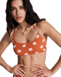 Hazy Days Bralette Bikini Top in Ginger Spice Flores