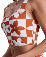 Hazy Days Crop Bikini Top in Ginger Spice Flora