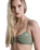 Love Bralette Bikini Top in Oil Green