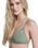 Love Fixed Tri Bikini Top in Oil Green