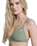 Love Fixed Tri Bikini Top in Oil Green