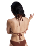 Sunshine Tiki Tri Elongated Bikini Top in Cappuccino
