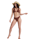 Sunshine Tiki Tri Elongated Bikini Top in Cappuccino