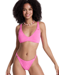 Paradise Elongated Tri Bikini Top in Sangria Sunset