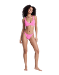 Paradise Elongated Tri Bikini Top in Sangria Sunset