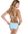 Palm Dreams Fixed Tri Bikini Top in Tanager Turquoise