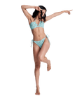 Wildside Bandeau Bikini Top in Oil Green Wildside Paisley