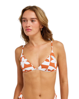 Hazy Days Tri Bikini Top in Ginger Spice Flora