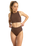 The Roxy Womens Roxy Pro Wave Highwaist Bikini Bottoms in Chocolate Plum Polkabiscus