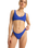 The Roxy Womens Aruba High Leg Cheeky Bikini Bottoms in Dazzling Blue