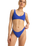 The Roxy Womens Aruba High Leg Cheeky Bikini Bottoms in Dazzling Blue