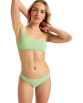 The Roxy Womens Aruba Moderate Bikini Bottoms in Sprucestone