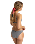The Roxy Womens Gingham Bikini Bottoms in Anthracite