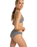 The Roxy Womens Gingham Bikini Bottoms in Anthracite