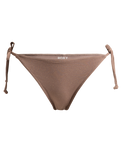 The Roxy Womens Lasca Tie Side Cheeky Bikini Bottoms in Deep Taupe
