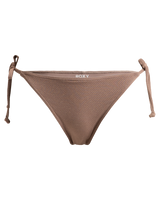 The Roxy Womens Lasca Tie Side Cheeky Bikini Bottoms in Deep Taupe