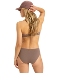 The Roxy Womens Lasca Hipster Bikini Bottoms in Deep Taupe