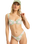 The Roxy Womens Hibiscus Daze High Leg Cheeky Bikini Bottoms in Basil Party Waves