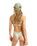 The Roxy Womens Hibiscus Daze High Leg Cheeky Bikini Bottoms in Basil Party Waves