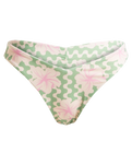 The Roxy Womens Hibiscus Daze High Leg Cheeky Bikini Bottoms in Basil Party Waves