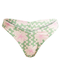 The Roxy Womens Hibiscus Daze High Leg Cheeky Bikini Bottoms in Basil Party Waves