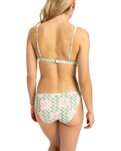 The Roxy Womens Hibiscus Daze Hipster Bikini Bottoms in Basil Party Waves