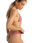 The Roxy Womens Beach Classics Tanga Bikini Bottoms in Heather Rose